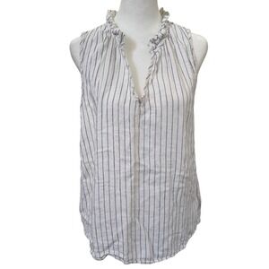Cloth & Stone Linen Blend Striped Sleeveless Blouse M Boho Resort Coastal Clean